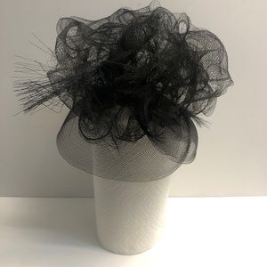 CHANEL MESH BIG HAT used condition Black Flower